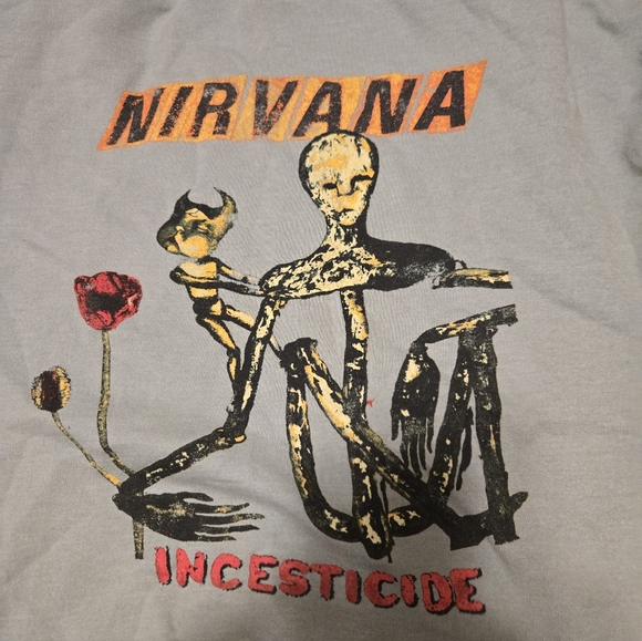 Nirvana Incesticide Hoodie Size Small Light Green No String In Hoodie - Picture 6 of 6